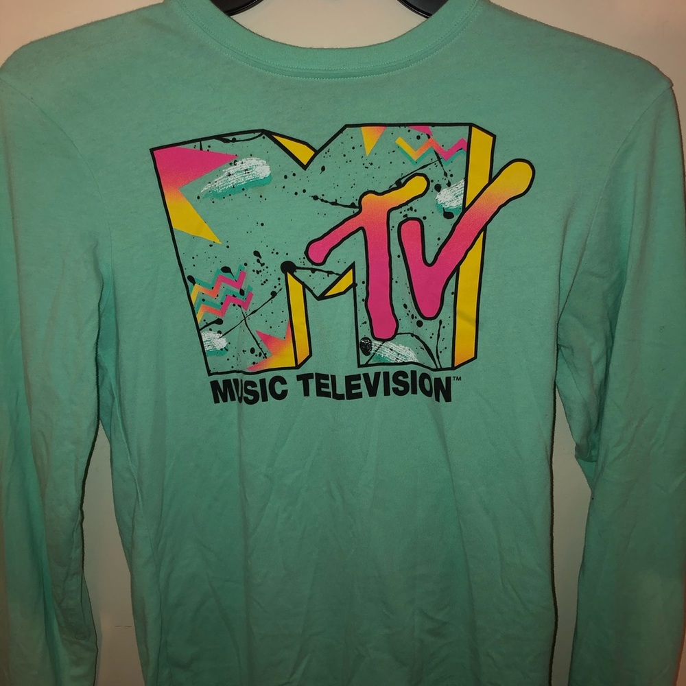 MTV teal long sleeve shirt